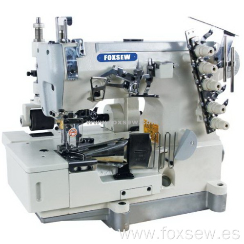 Máquina de coser de bloqueo plano con extractor grande para encuadernación con cinta combinada
